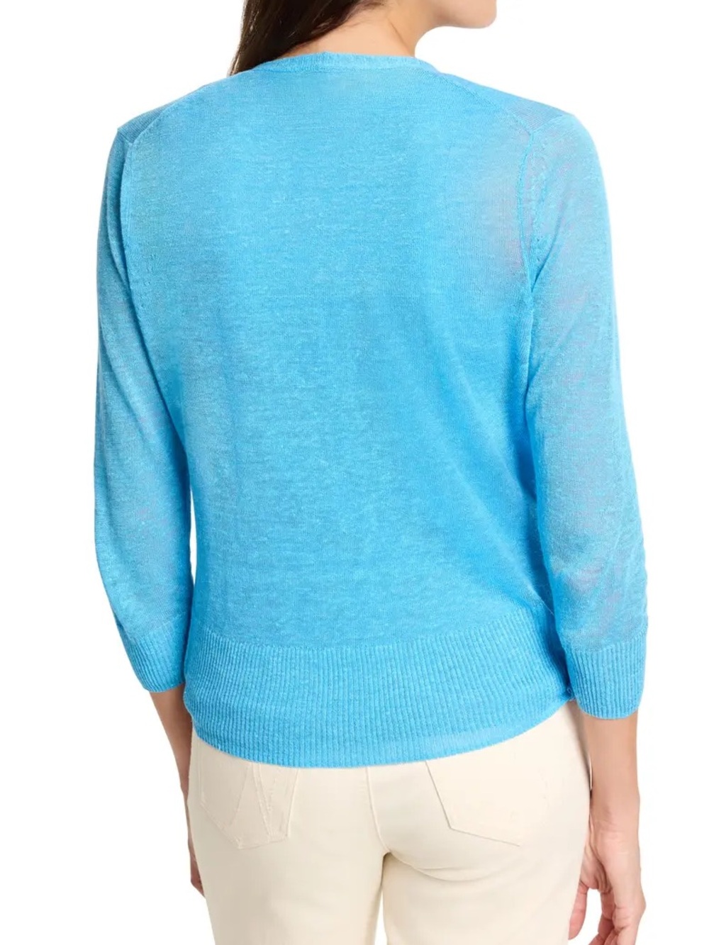 NWT sz PL Nic + Zoe 4 way linen blend convertible cardigan in blue jewel teal - Picture 2 of 12